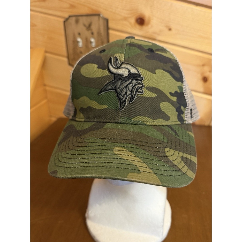 '47 Brand Minnesota Vikings Trucker Hat Camo Strapback Mesh NFL One Size